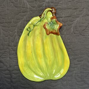 Pumpkin Gourd & Blossoms Porcelain Dish Serverware Deco Home Harvest Accent 10’